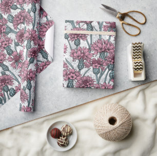 Rosa Maisblumen, weiße Blume Geschenkpapier