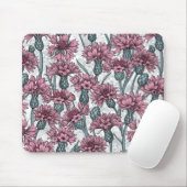 Rosa Maisblumen, weiße Blume Mousepad (Mit Mouse)