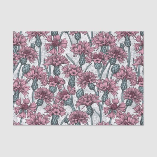 Rosa Maisblumen, weiße Blume Seidenpapier (Vorderseite)