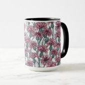 Rosa Maisblumen, weiße Blume Tasse (VorderseiteRechts)