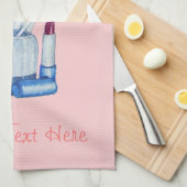 Rosa Make-up Bürsten in der Halterung noch Leben  Geschirrtuch (Viertel Falte)