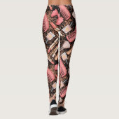 Rosa Make-up-Kosmetik-Muster Glitter Leggings (Rückseite)