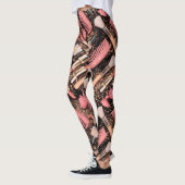 Rosa Make-up-Kosmetik-Muster Glitter Leggings (Links)