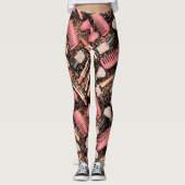 Rosa Make-up-Kosmetik-Muster Glitter Leggings (Vorderseite)