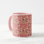 Rosa Make-up-Kosmetik-Muster Glitter Tasse (Vorderseite Links)