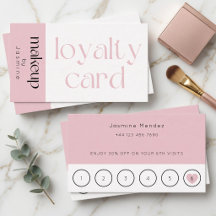 Rosa Make-up-Kundenbindungskarte