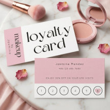 Rosa Make-up-Kundenkarte