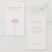 Rosa Makeup-Pinsel, einfacher Makeup-Künstler 2 Visitenkarte (Vorne/Hinten)