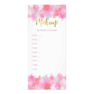 Rosa-Makeup-Rack-Karte mit Crushrot Werbekarte