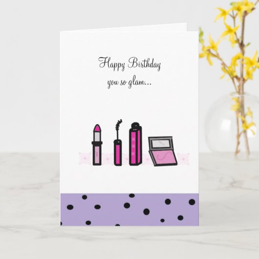 Rosa Makeup so glatt Karte (Gelbe Blume)