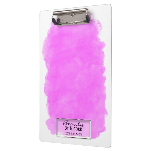 Rosa Makeup Splotch Elegantes Chic Glam Personalis Klemmbrett (Links)