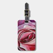 Rosa Makro Blumen Aquarell abstrakte Kunst Gepäckanhänger (Vorderseite vertikal)