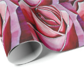 Rosa Makro Blumen Aquarell abstrakte Kunst Geschenkpapier (Rolleneckpunkt)