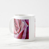 Rosa Makro Blumen Aquarell abstrakte Kunst Kaffeetasse (Vorderseite Links)