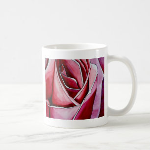 Rosa Makro Blumen Aquarell abstrakte Kunst Kaffeetasse