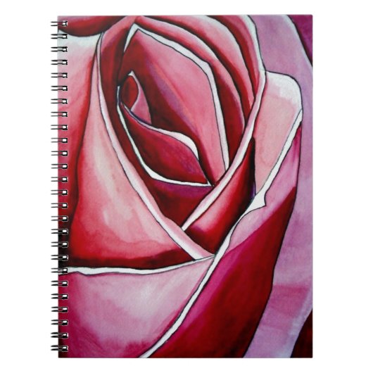 Rosa Makro Blumen Aquarell abstrakte Kunst Notizblock (Vorderseite)