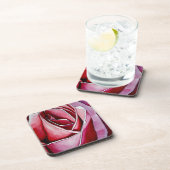 Rosa Makro Blumen Aquarell abstrakte Kunst Untersetzer (Rechte Seite)