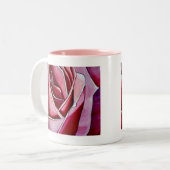 Rosa Makro Blumen Aquarell abstrakte Kunst Zweifarbige Tasse (Vorderseite Links)