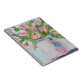 Rosa malende Tulpen, Tulpe-Kunst, strukturierte Notizblock (Rechte Seite)