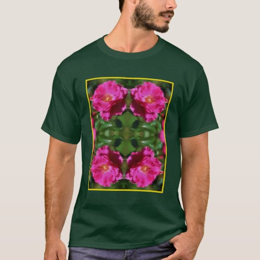 Rosa Malerei Abstrakte Blume Kunst T-Shirt (Vorderseite)