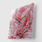 Rosa Mallow Quadratische Wanduhr (Winkel)