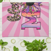 Rosa Mama floral Moderne Geschirrtuch (Gefaltet)