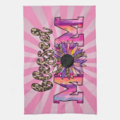 Rosa Mama floral Moderne Geschirrtuch (Vertikal)