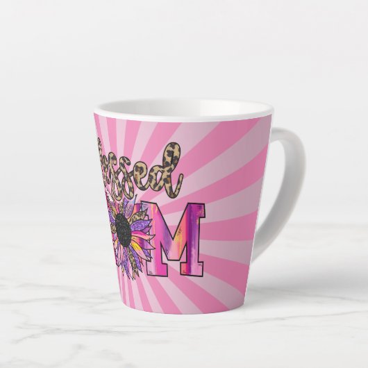Rosa Mama floral Moderne Milchtasse (Rechte Ecke)