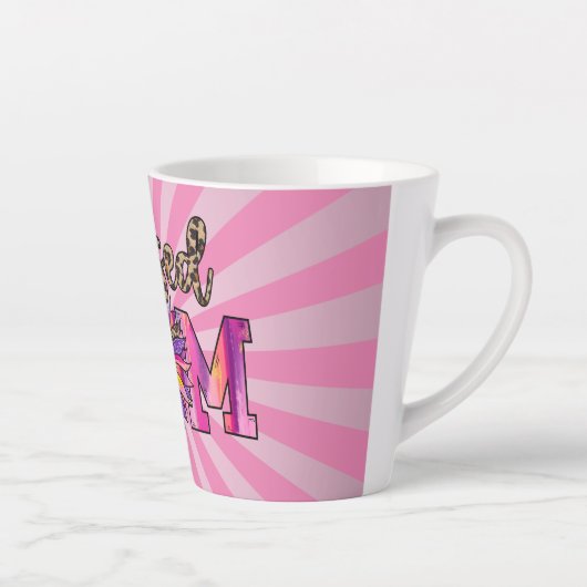 Rosa Mama floral Moderne Milchtasse (Rechts)