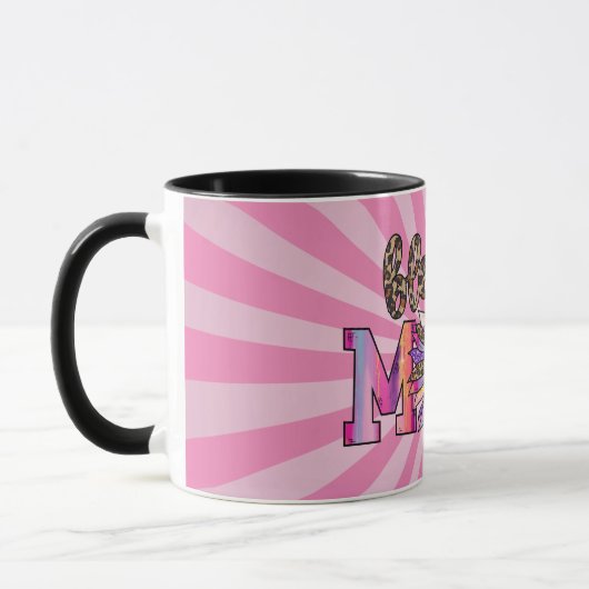 Rosa Mama floral Moderne Tasse (Links)