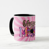 Rosa Mama floral Moderne Tasse (Vorderseite Links)
