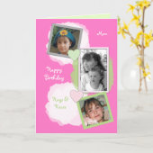 Rosa Mama Geburtstag Foto Gruß Karte (Gelbe Blume)