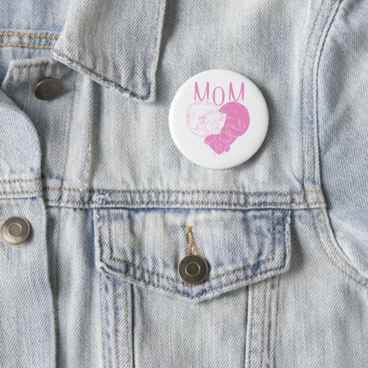 Rosa MAMA Herzkatzen Button (Beispiel)
