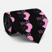 Rosa MAMA Herzkatzen Krawatte (Gerollt)