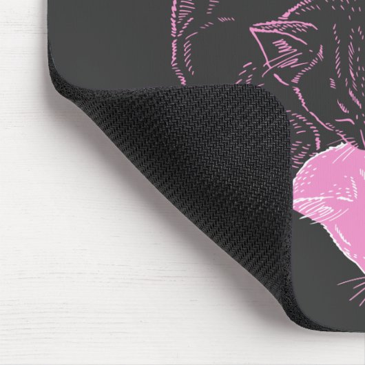 Rosa MAMA Herzkatzen Mousepad (Ecke)