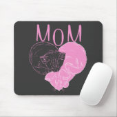 Rosa MAMA Herzkatzen Mousepad (Mit Mouse)