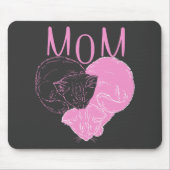 Rosa MAMA Herzkatzen Mousepad (Vorne)