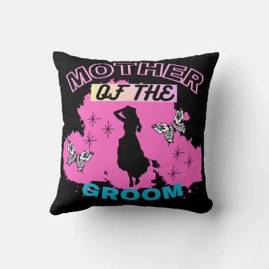 Rosa Mama Mami aus Blauer und Schwarz Kissen (Rückseite)