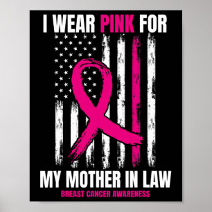 Rosa Mama Mutter im Gesetz Brustkrebs Bewusstsein Poster
