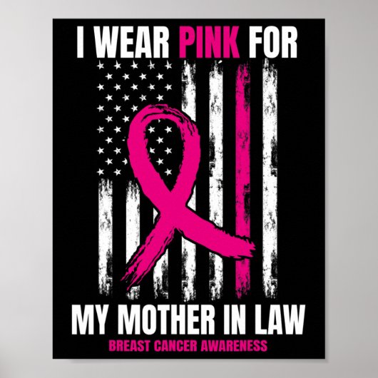Rosa Mama Mutter im Gesetz Brustkrebs Bewusstsein Poster (Vorne)