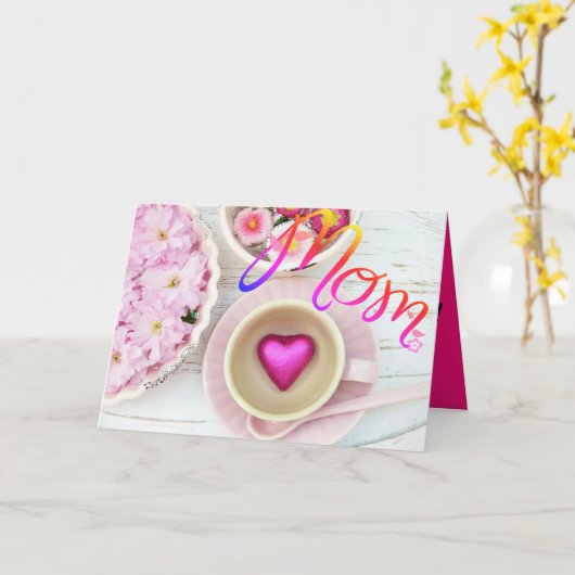 Rosa MAMA Muttertagskarte Karte (Gelbe Blume)