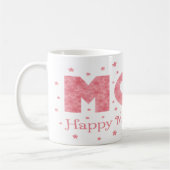 Rosa Mama Tasse - Muttertagsherz und Blumendesign (Links)