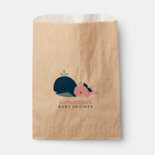 Rosa Mama und Baby Whales Baby Dusche Geschenktütchen