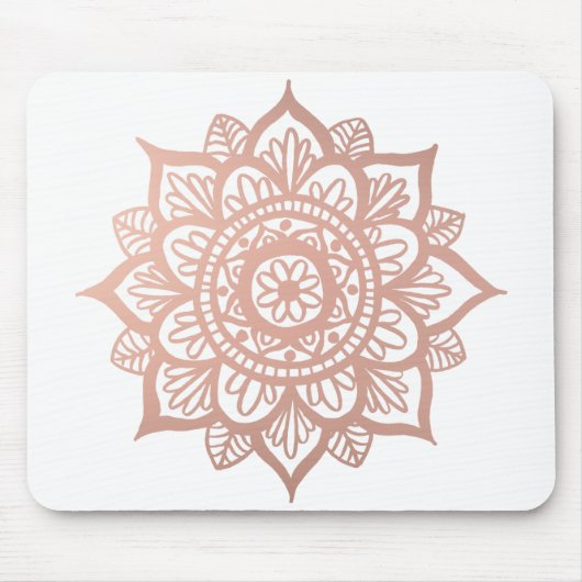 Rosa Mandala Blume Mousepad (Vorne)
