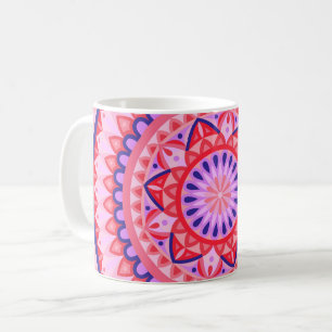 Rosa Mandala Boho Lebendiges geometrisches Muster  Kaffeetasse