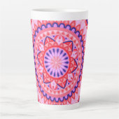 Rosa Mandala Boho Lebendiges geometrisches Muster Milchtasse (Vorderseite)