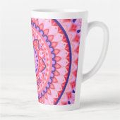Rosa Mandala Boho Lebendiges geometrisches Muster Milchtasse (Rechts)
