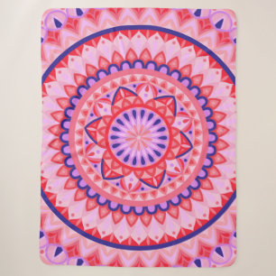 Rosa Mandala Boho Lebendiges Liebes-Geometrisches Sherpadecke