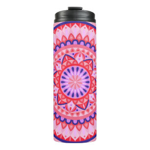 Rosa Mandala Boho Reise Vibrantes Geometrisches Mu Thermosbecher