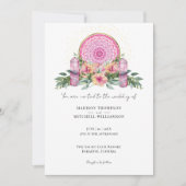 Rosa Mandala Crystals Metaphysische Hochzeit Einladung (Vorderseite)